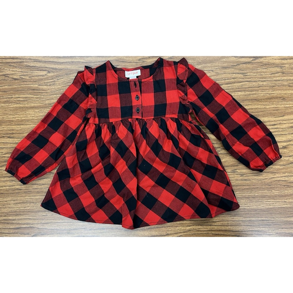 3t Cat & Jack Buffalo Red Plaid‎ Top
